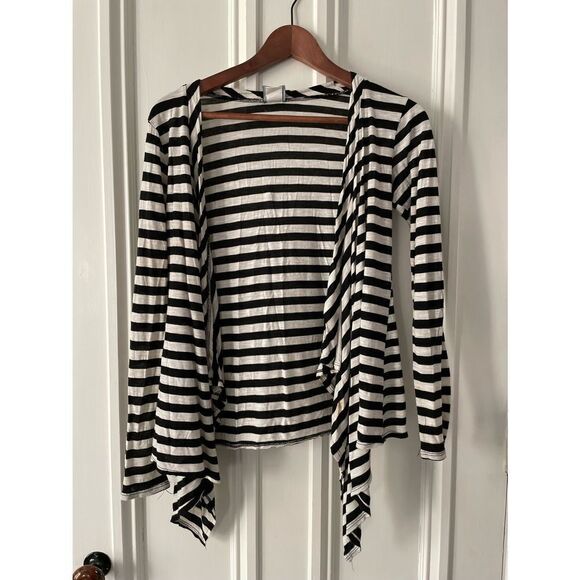 Thx black and cream striped lightweight cardigan M - Picture 1 of 4